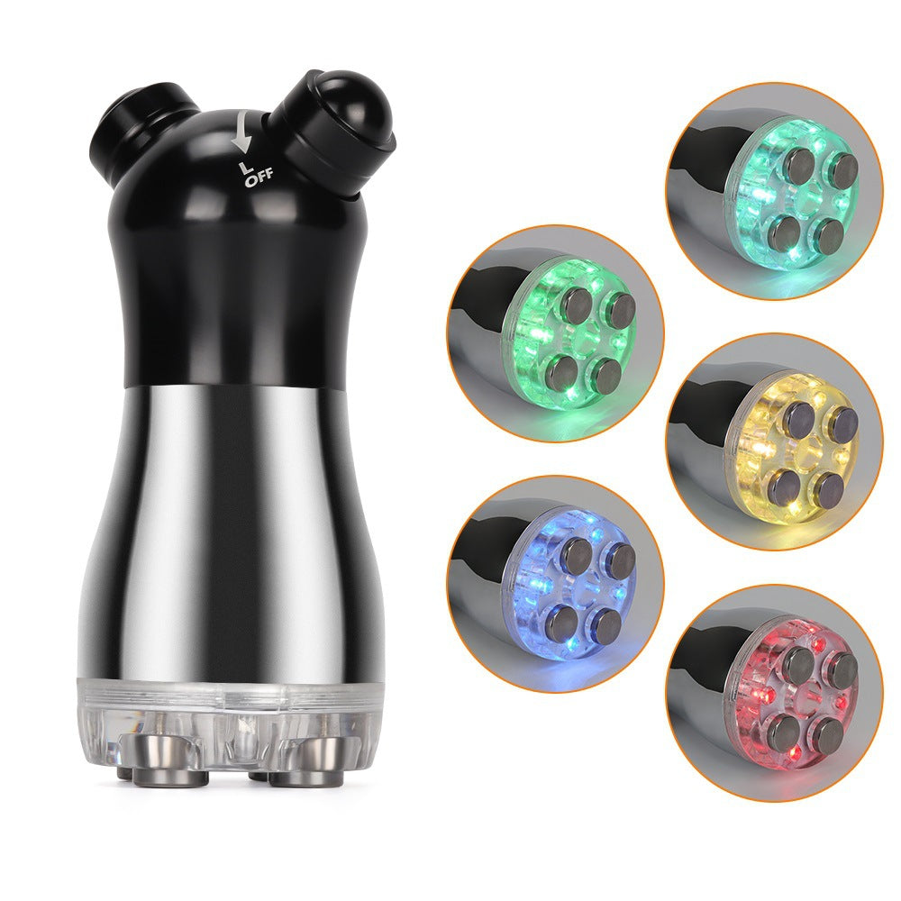 RF & LED Photon Facial Massager showing all 5 interchangeable light color modes