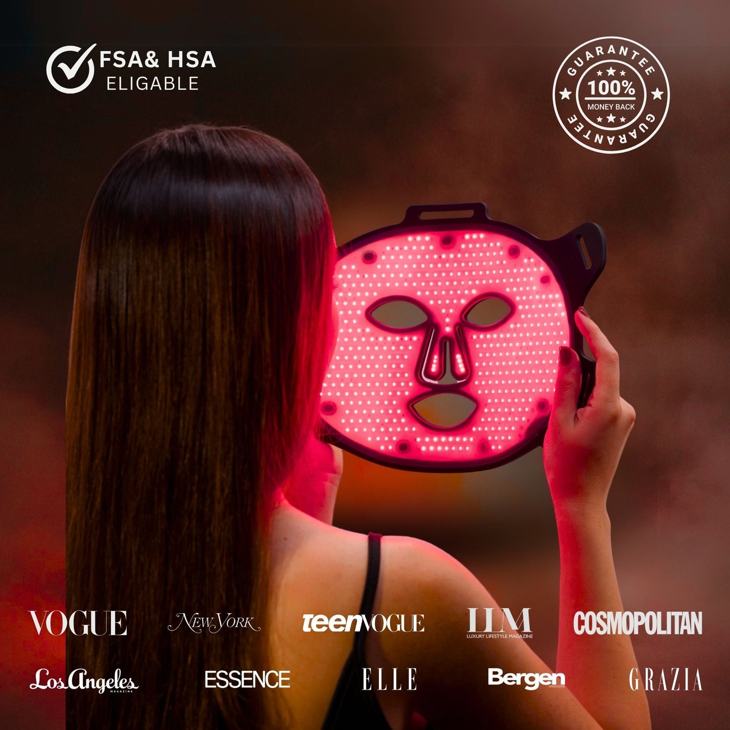 VISO Red Light Therapy Mask — 470 MICRO-LEDs, FDA Cleared