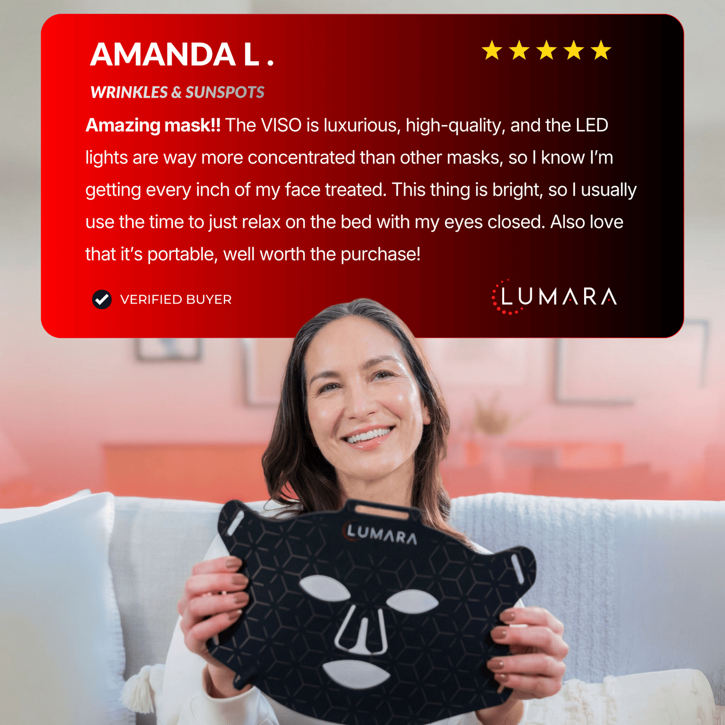 VISO Red Light Therapy Mask — 470 MICRO-LEDs, FDA Cleared