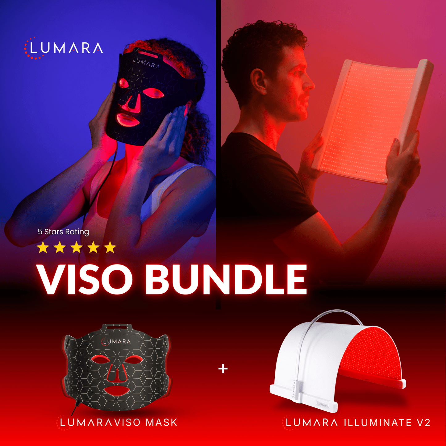 VISO Red Light Therapy Mask — 470 MICRO-LEDs, FDA Cleared