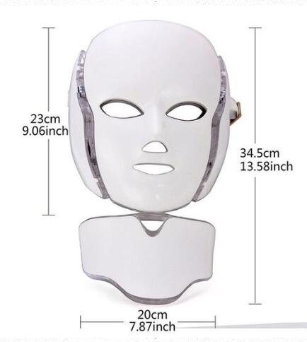 LED Photon Beauty Mask size specifications and dimensions - fits comfortably on face and neck