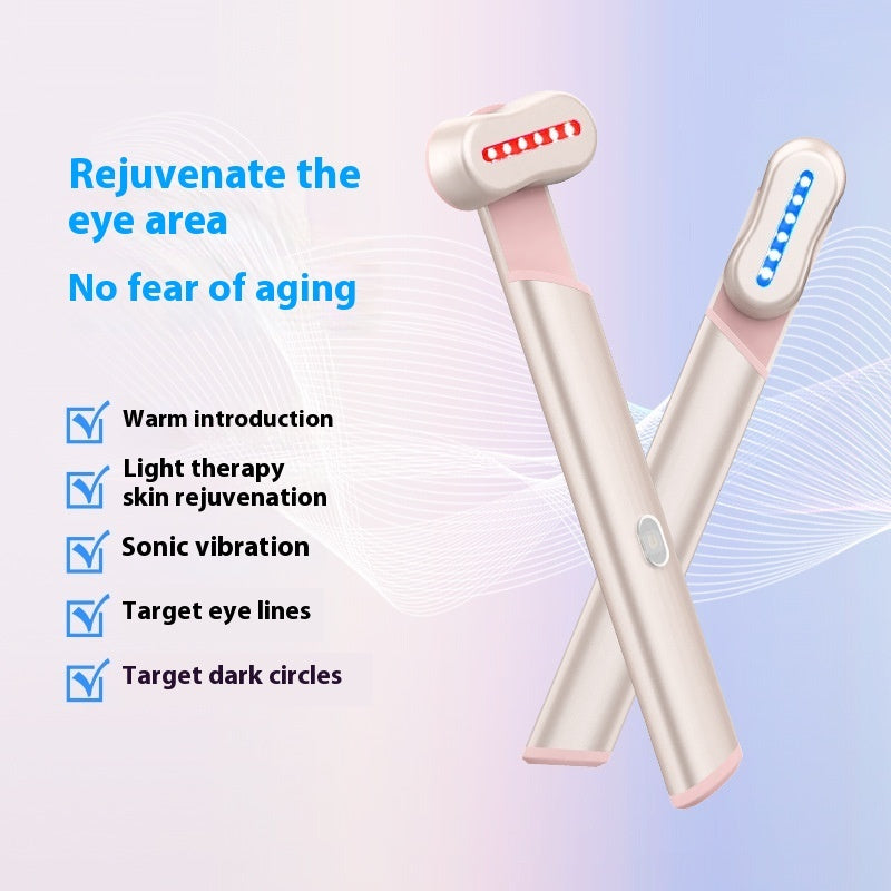 Rejuvenate eye area anti-aging benefits - warm introduction light therapy skin rejuvenation sonic vibration target eye lines and dark circles