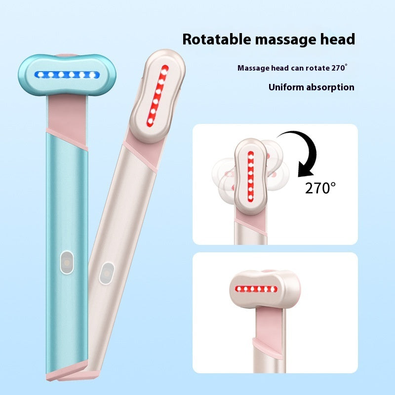 Red light wand rotatable massage head with 270 degree rotation capability and uniform absorption feature diagram