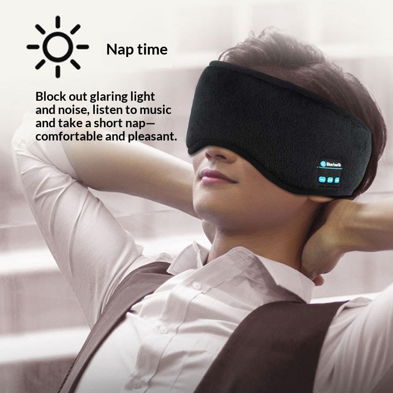 BeautyMelt Wireless Bluetooth Sleep Eye Mask — Black front view